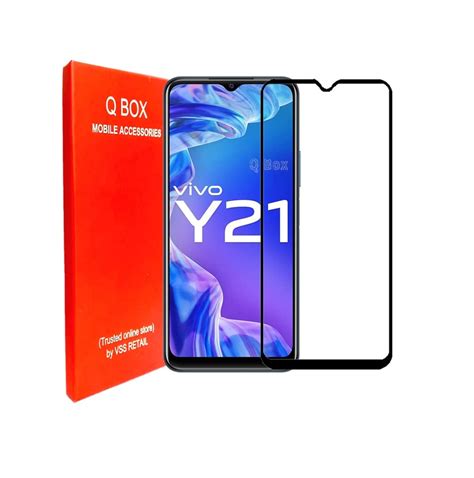 Q Box® edge to edge 6d tempered glass for vivo Y21 premium tempered ...