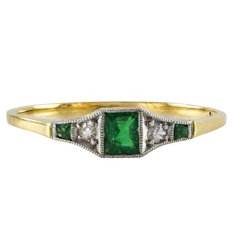 Antique Late 1800s Emerald Gold Ring with London Assay Marks at 1stDibs ...