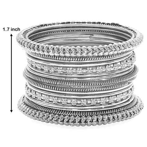 Buy Peora Traditional Antique Look Oxidised Silver Gold Bangles Combo ...