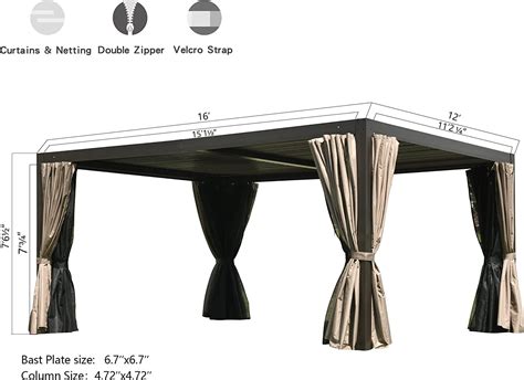 Buy Domi Outdoor Living 12’ X 16’ Outdoor Louvered Pergola Aluminum ...