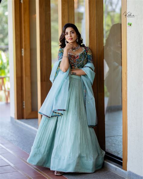 Powder Blue Tissue Lehenga – myRiti