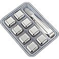 Buy SYGA 8 Stainless Steel Whiskey Stones Ice Cubes with Tongs ...