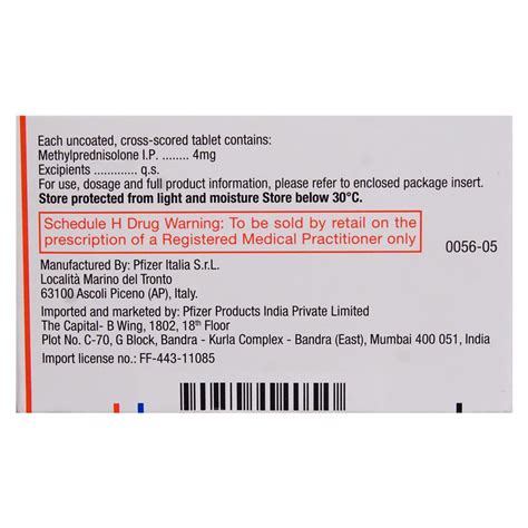 Medrol 4 mg Tablet | Uses, Side Effects, Price | Apollo Pharmacy