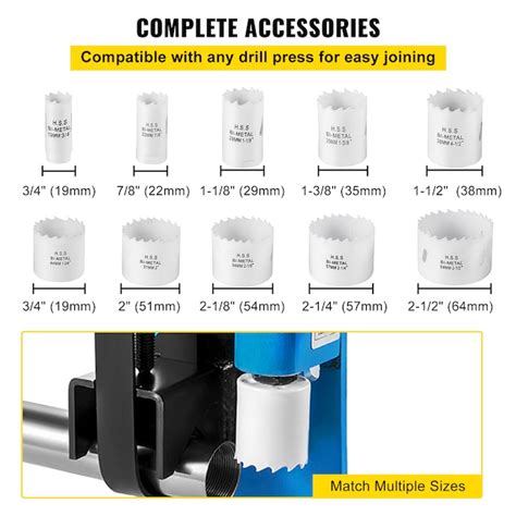 VEVOR Tube Notcher Kit 60 Degree Pipe Tubing Notcher with 13 Pc Bi ...