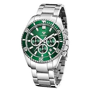Buy VICVS Watch Stainless Steel Mens Luminous Chronograph, Large Dial ...