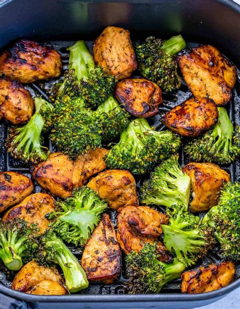 Air Fryer Chicken Bites and Broccoli | Recipe | Air fryer recipes ...