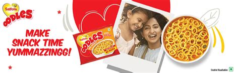 Saffola Oodles,Instant Noodles,Ring Shape,Yummy Masala Flavour,No Maida ...