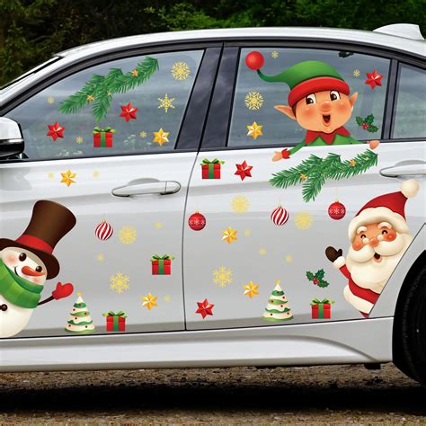 Amazon.com: Fullhawl 90 Pcs Christmas Santa Claus Stickers Christmas ...