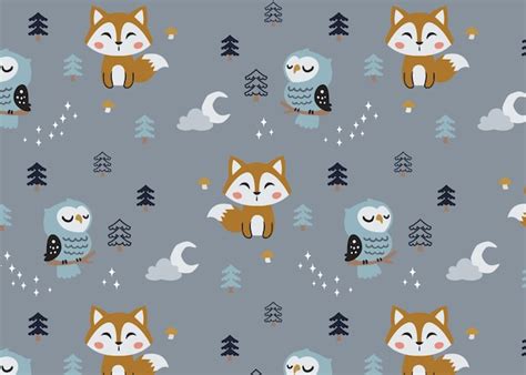 Animais fofos padrão 1111111 | Vetor Premium