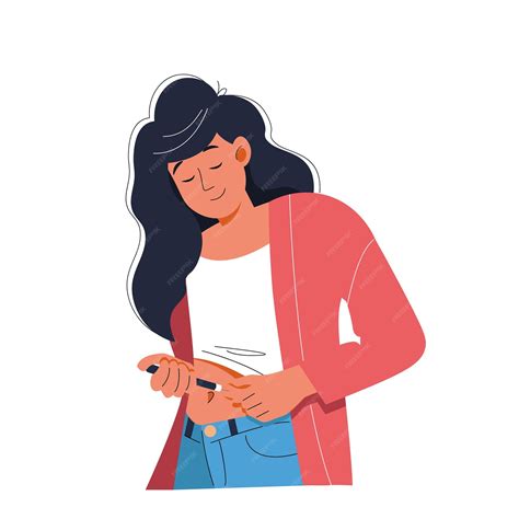 Premium Vector | A diabetic patient cartoon character using insulin pen for making an insulin ...