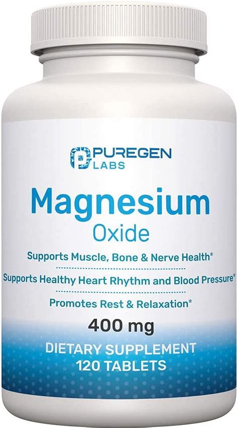 Magnesium 400mg [High Potency] Supplement Magnesium Oxide for Immune ...