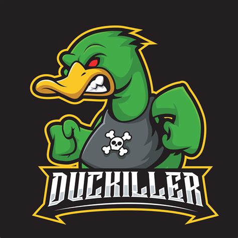 angry green duck mascot esport logo design 34965357 Vector Art at Vecteezy