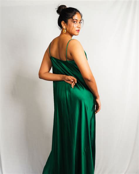Sea Green Satin Cowl Dress