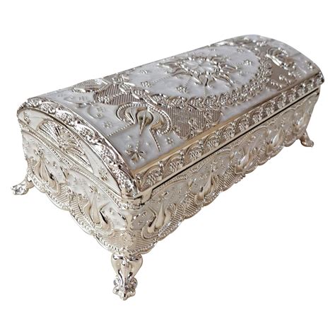 Homez Décor Multipurpose German Silver Jewellery Storage Box Organiser ...