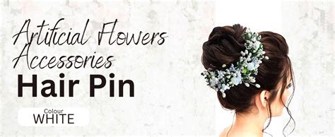 Hair Flare White Artificial Flowers Hair Vein, Stylish Hair Accessories ...