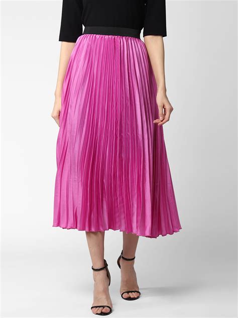 Women's Lavender Satin Pleated Skirt – Stylestone