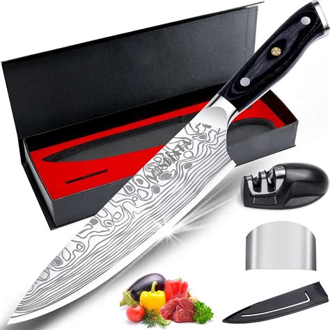 Amazon.com: MOSFiATA 8" Super Sharp Professional Chef's Knife with ...