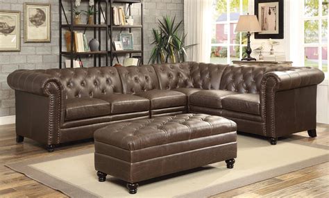 Traditional Leather Sectionals 的图像结果