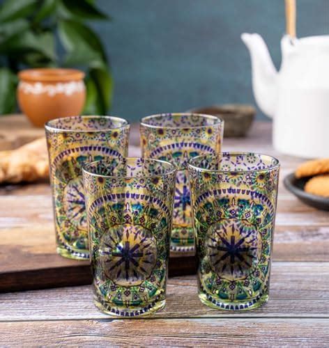 KOLOROBIA Moroccan Inspiration Chai Glass 200ml (4 Set)/Tea Glass ...