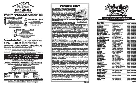 Printable Portillo's Menu