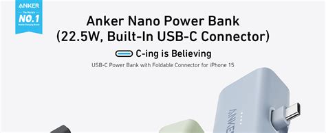 Anker iPhone 15 Portable Charger, Nano Power Bank with Built-in USB C ...