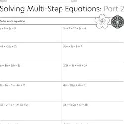 Rezultat imagine pentru Solve Multi-Step Equations Worksheet