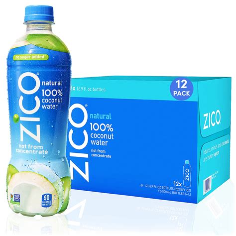 Buy Zico 100% Coconut Water Drink - 12 Pack, Natural Flavored - No ...
