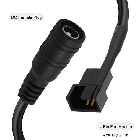 Buy DKARDU DC to 4 Pin/3 Pin PC Fan, 5 PCS DC 5.5mm x 2.1mm Female Plug ...