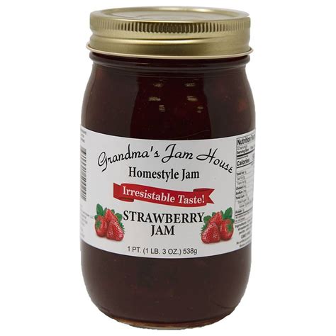 Grandma's Jam House All Natural USA Made Homestyle Strawberry Jam, 19 ...