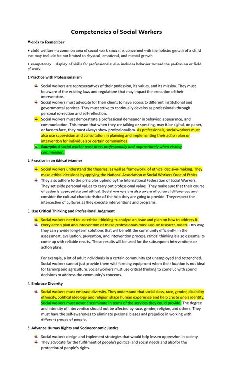 Professional and Practitioners in Social Work - Competencies of Social ...