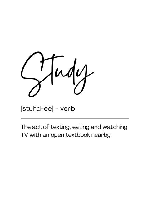 Study Poster, Study Definition, Wall Art, Printable Poster, Digital ...