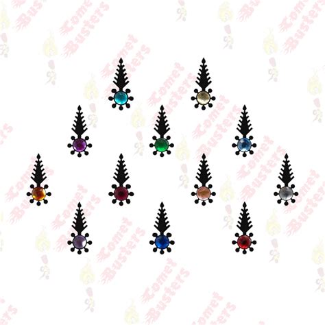 Comet Busters Beautiful Black Bindi With Multicolor Stones (BIN301)