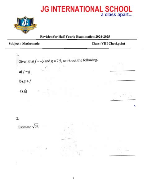 Oa)lkjl*djs⑧@ag - Science - Revision for Half Yearly Examination 2024 ...
