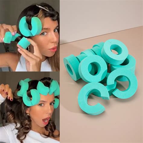 Foam Hair Roller Set Heatless Hair Curlers To Sleep In Self Fastening ...