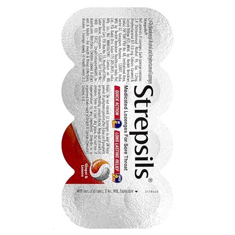 Strepsils - Strip of 8 Lozenges (Ginger and Lemon) : Amazon.in: Health ...