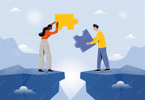 Bridging gap concept | Premium Vector