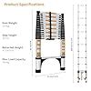 Equal 15 FT Aluminum Folding Telescopic Ladder with 2 Triangle ...