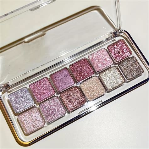 DIKALU 12 Eyeshadow Palette Pink Red Glitter Shimmer High Pigment ...