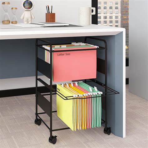PUNCIA Metal Rolling File Cart with Hanging Files - India | Ubuy