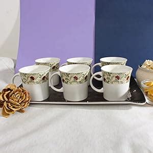 Buy Anwaliya Catena Series Bone China Tea Cups, 150 ml Set of 6 ...