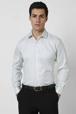 Buy Men Light Blue Regular Fit Textured Full Sleeves Formal Shirt ...