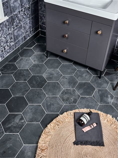 Hexagon Bathroom Floor Tile Designs