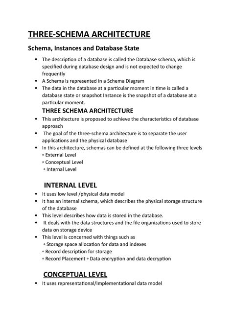 DATABASE MANAGEMENT SYSTEM MODULE 1 PART 3 - THREE-SCHEMA ARCHITECTURE ...