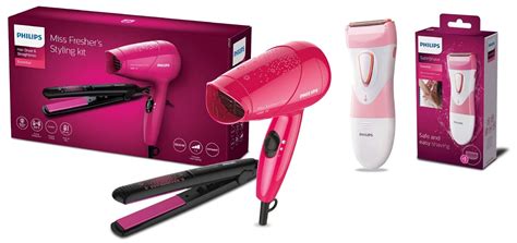PHILIPS HP8643/46 Straightener (Pink/black) & Cordless SatinShave Wet ...