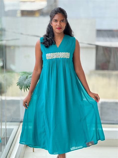 A-Line Patterned Georgette Kurta | NAI119 – Aham Designer Boutique