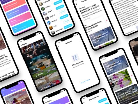 阅读类UI设计风格新闻行业APP News iOS UI Kit-设计石代