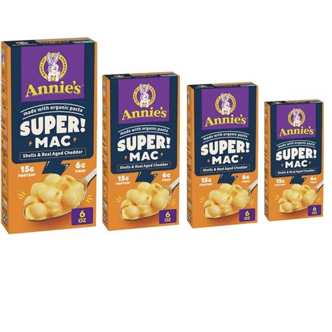 Annie's Super Mac Protein Mac & Cheese Shells & Real Aged Cheddar - 6oz ...