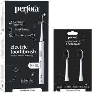 Perfora Electric Toothbrush with 4 Brush Heads - Battery Powered ...