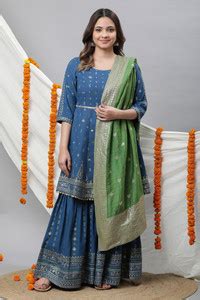 Aurelia Women Kurta Sharara Ethnic Jacket Set - Buy Aurelia Women Kurta ...