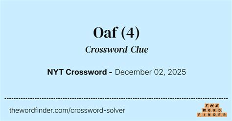 Oaf — Crossword Clue